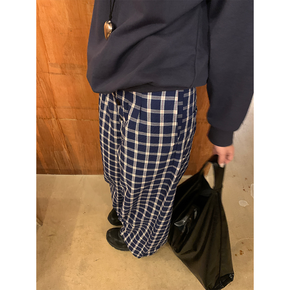 チェックパンツ ゆったりチェック柄パンツ