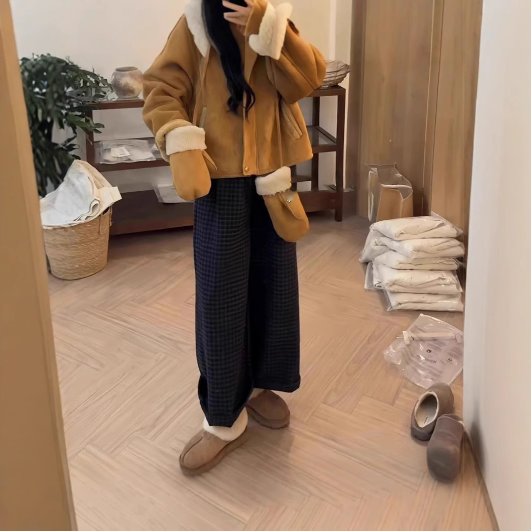 チェックパンツしなやかガーゼチェックパンツ