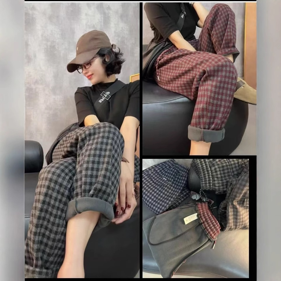 チェックパンツゆったり美シルエットチェックパンツ