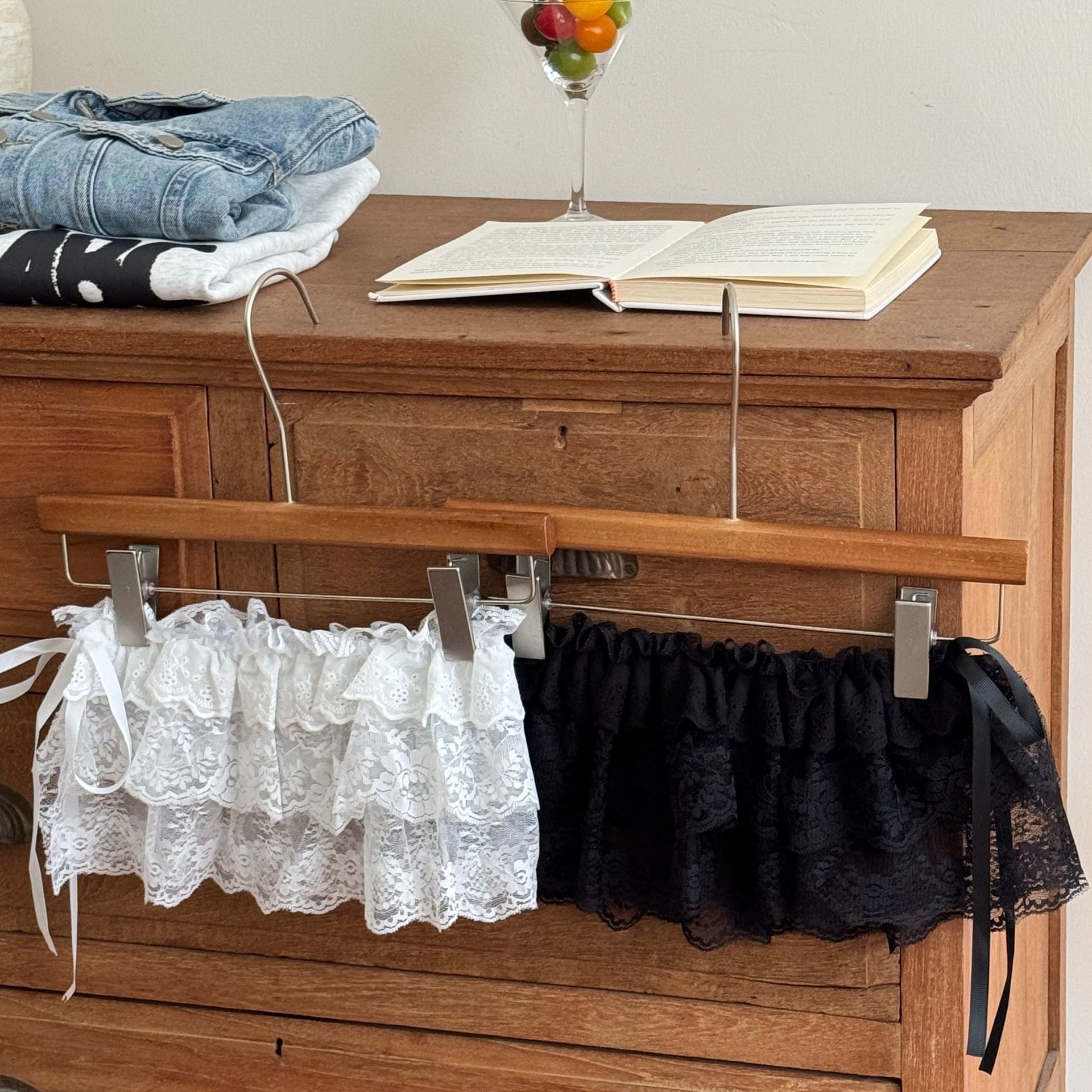 ペチコート レース 花柄総フリル付き