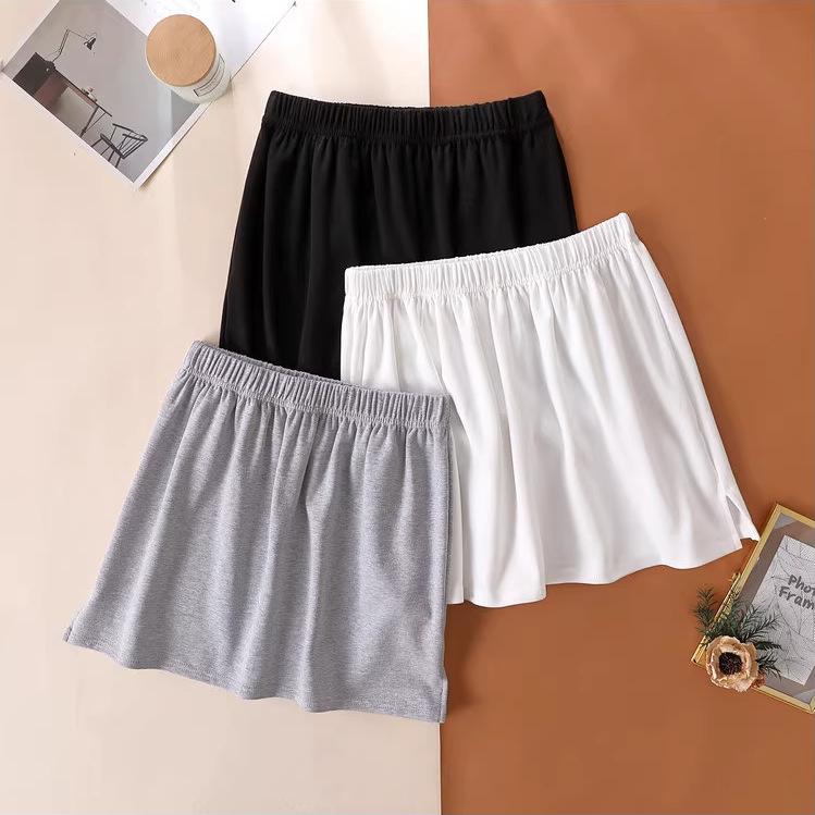 ペチコート キュロット 裾プリーツ切替ミニ丈