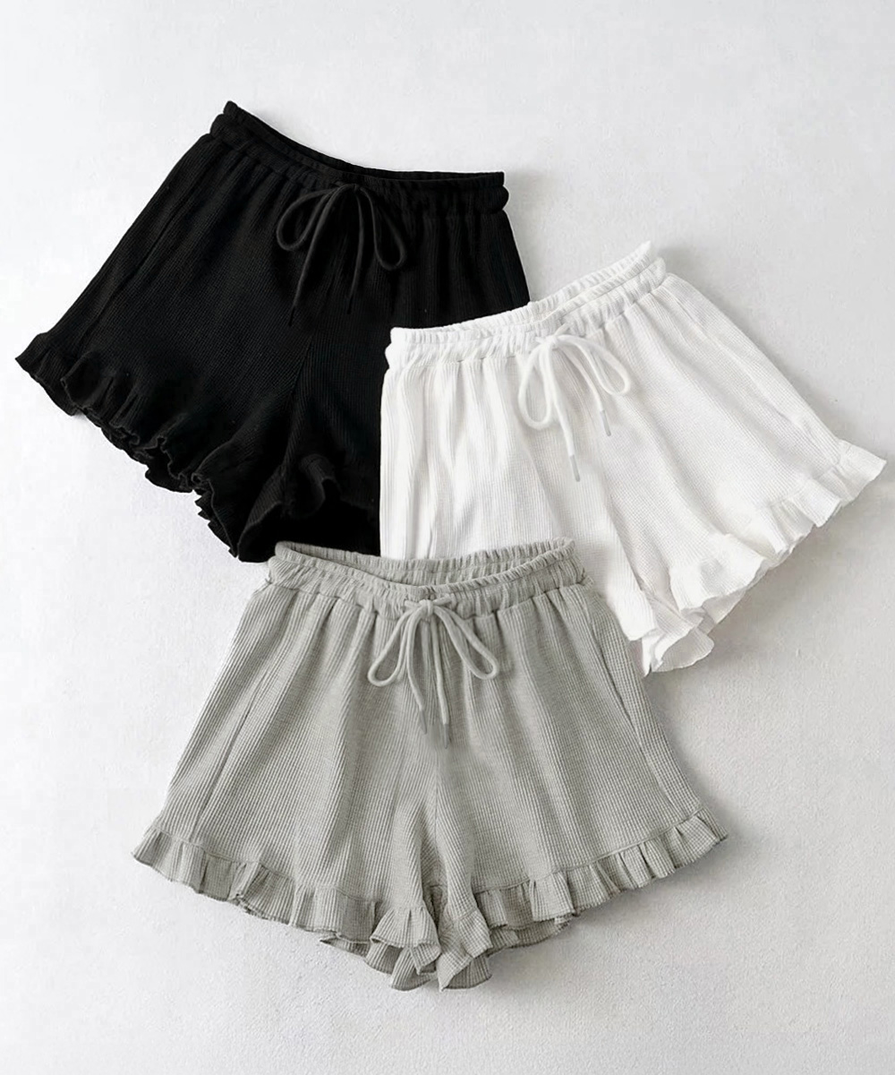 ペチコート フリルペチパンツ ワッフル生地 ショートパンツ