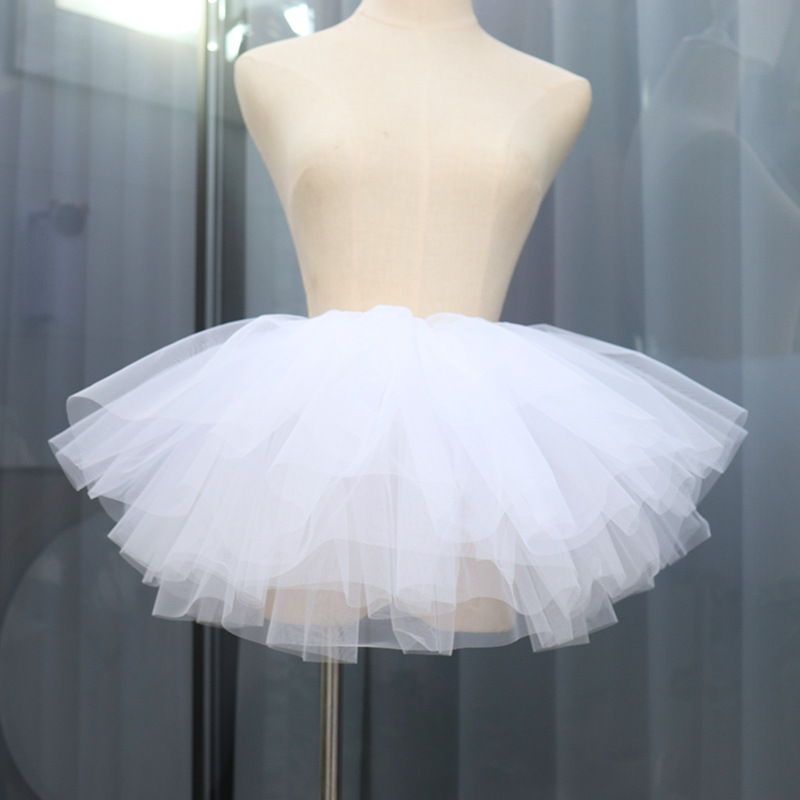 ペチコート レース　ボリューム満点チュール重ね短丈