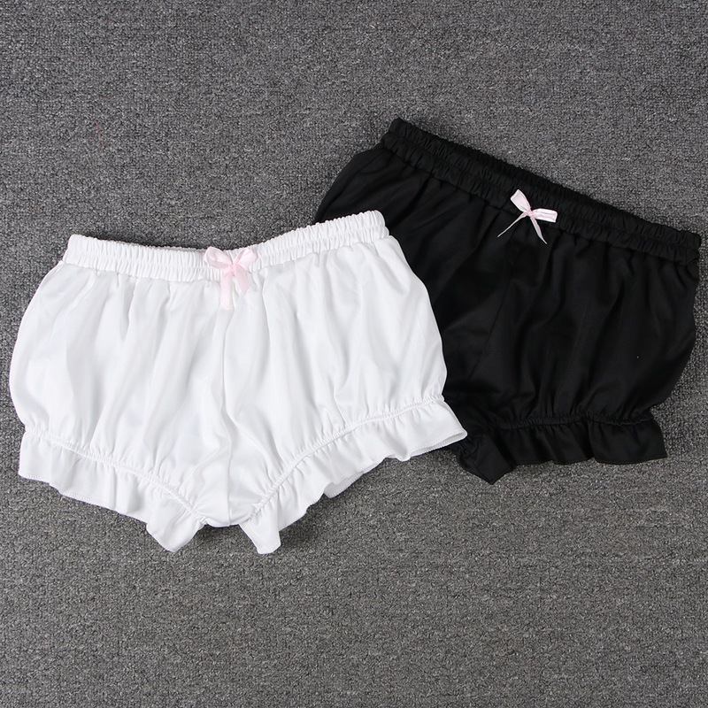 かぼちゃパンツ ペチコート 黒白2色セット リボン付き