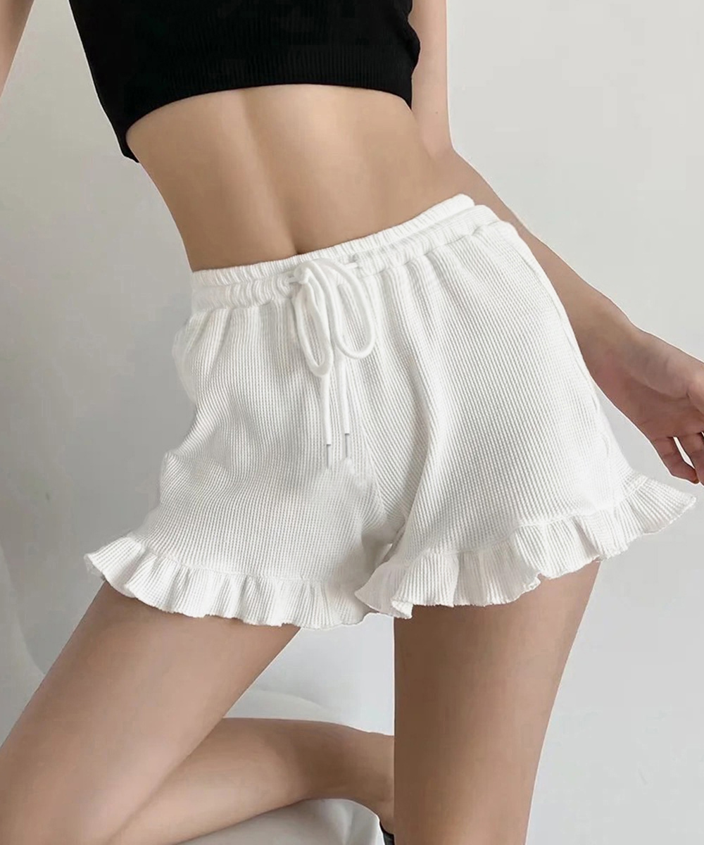 ペチコート フリルペチパンツ ワッフル生地 ショートパンツ