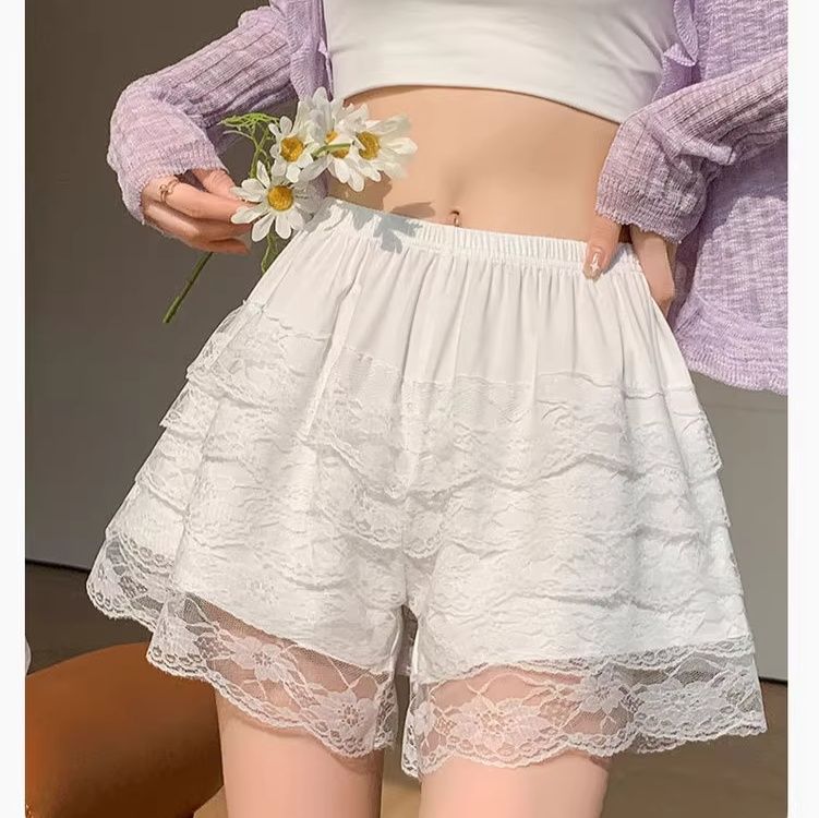 ペチコート 花菱重ね透かしレースペチコート