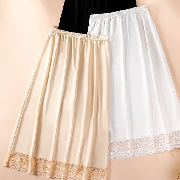 ペチコート 裾レース付き総ゴムウエストペチコートスカート