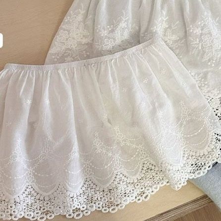 ペチコート スカラップ刺繍レース裾ペチコートスカート
