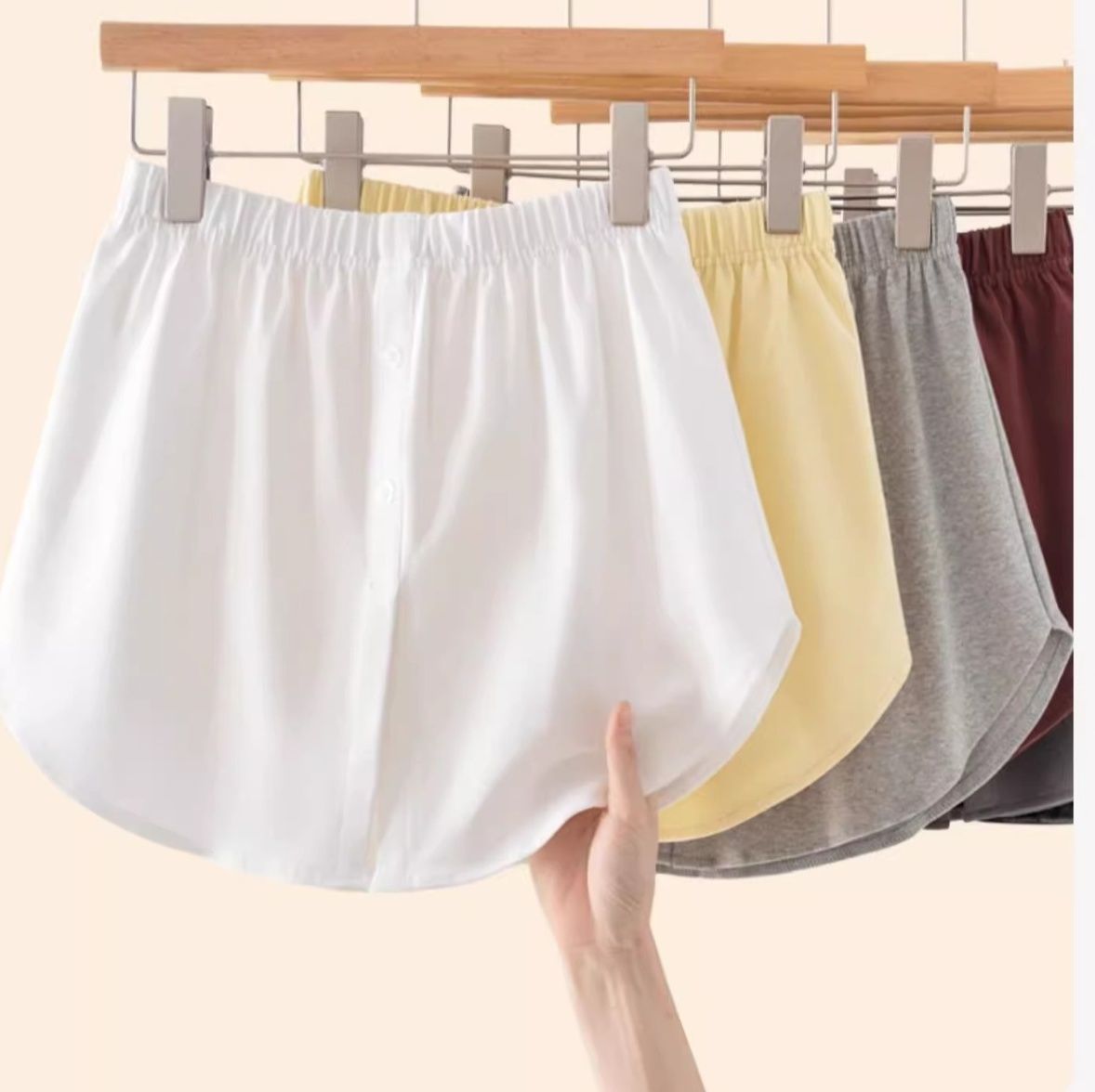 ペチコート 綿混素材のゆったりシルエットペチコートキュロット