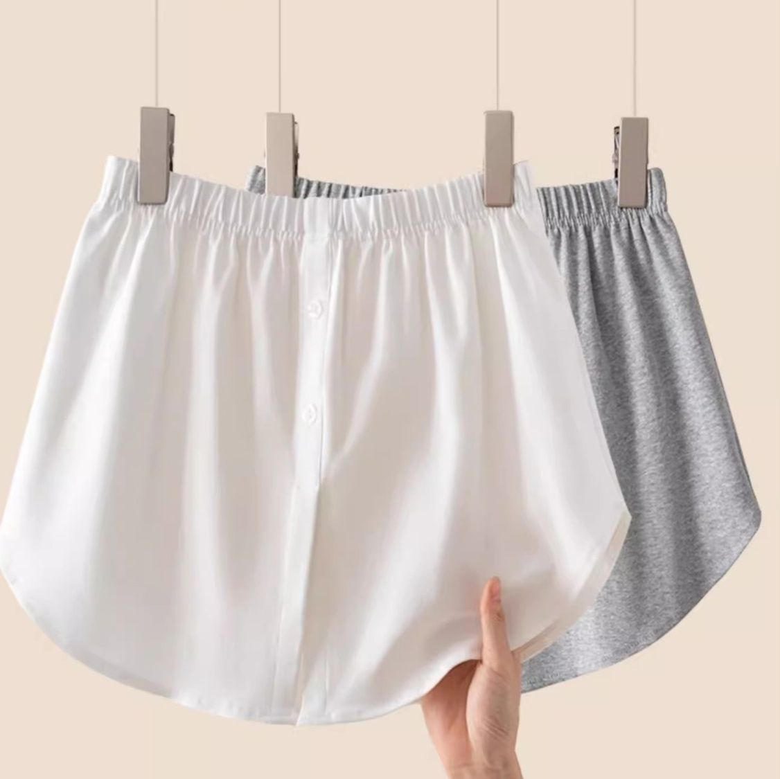 ペチコート 綿混素材のゆったりシルエットペチコートキュロット