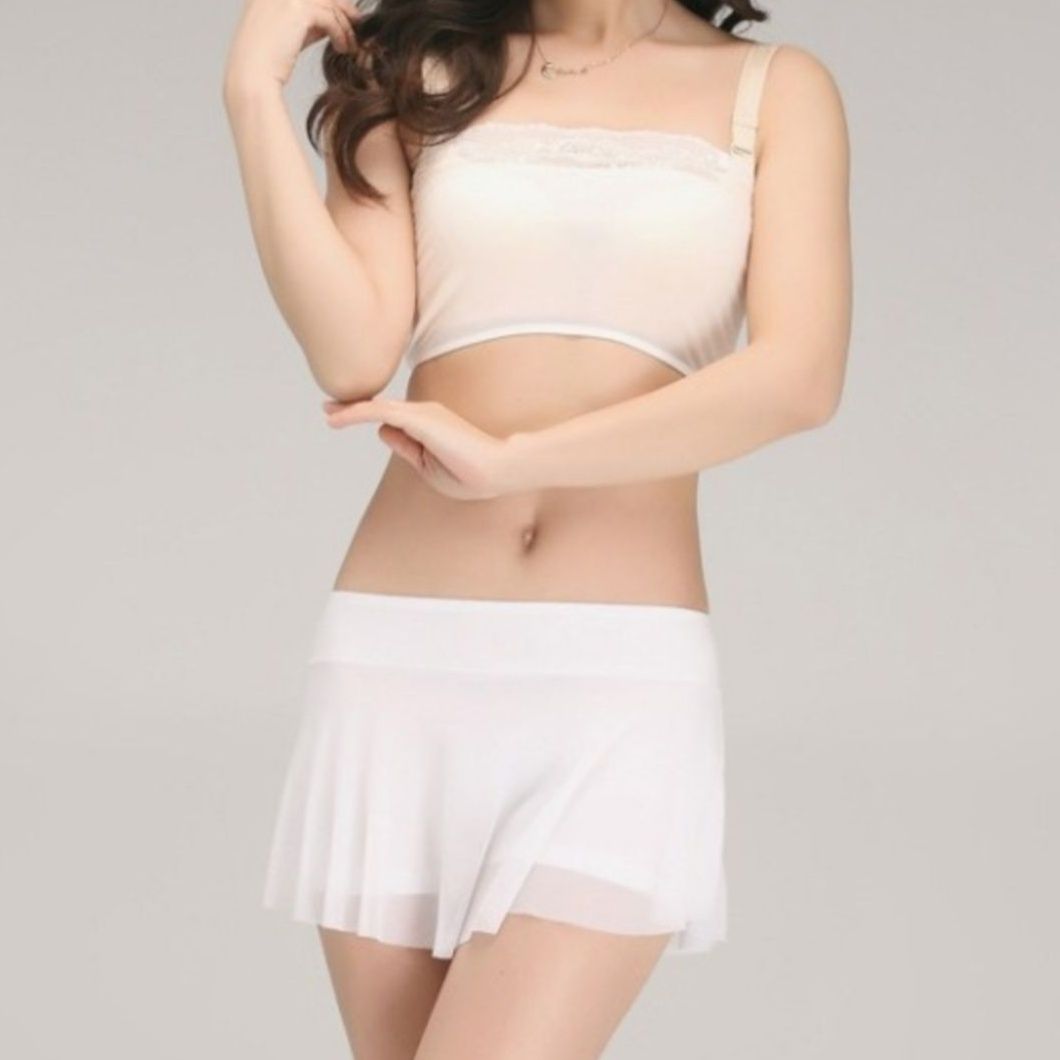 ペチコート 二層式シフォン付きインナーパンツ一体型ペチコート