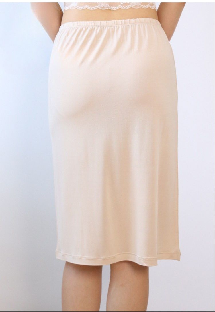 ペチコート シンプル無地ミディ丈スカート