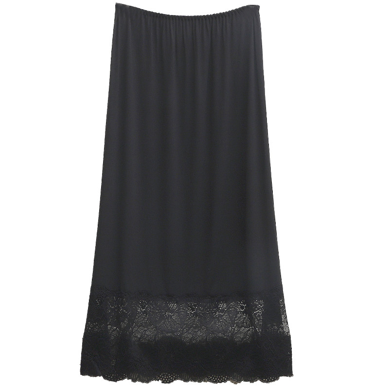 ペチコート 裾レース付きロング丈ペチコートスカート