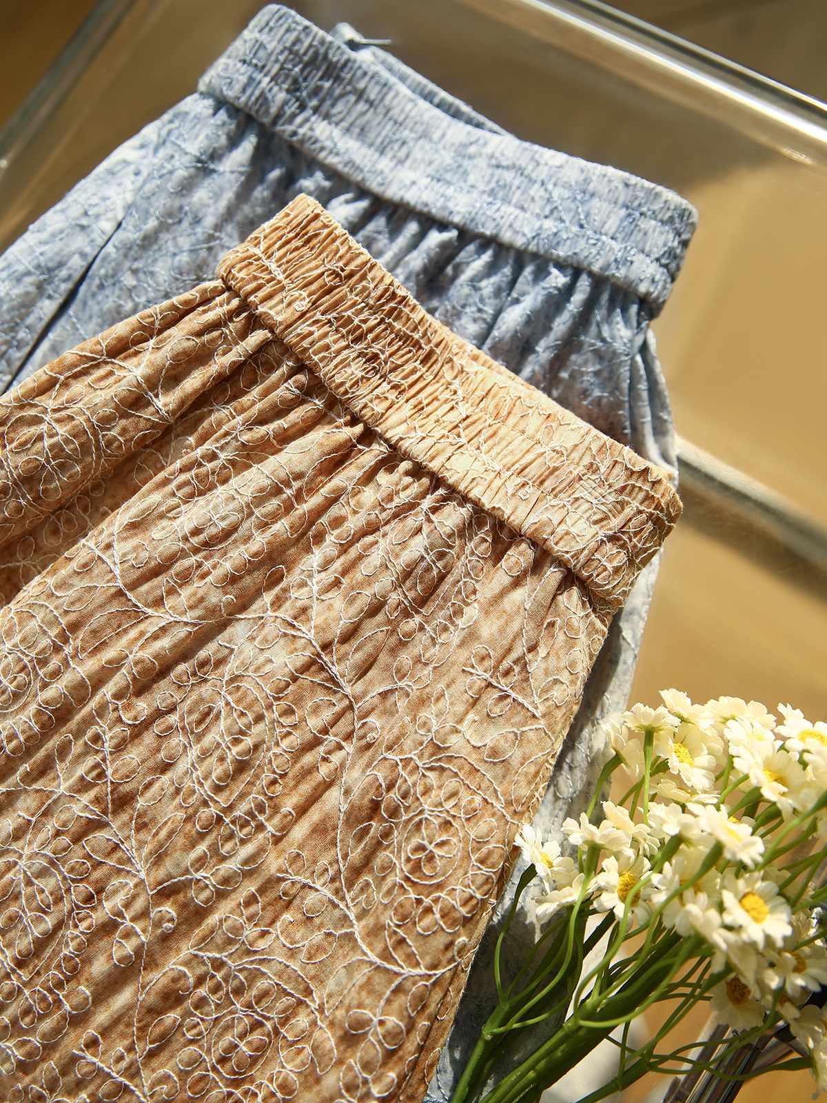ペチコート 花模様レース風ペチコートキュロット