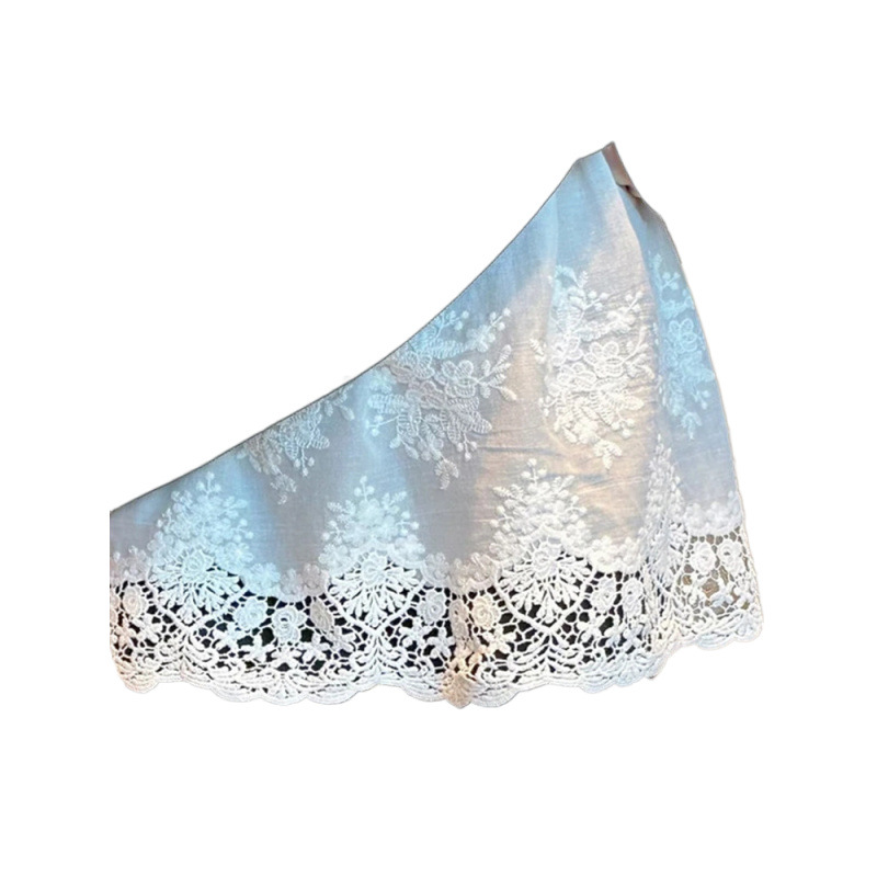 ペチコート 花柄刺繍レース裾フリルペチコートスカート