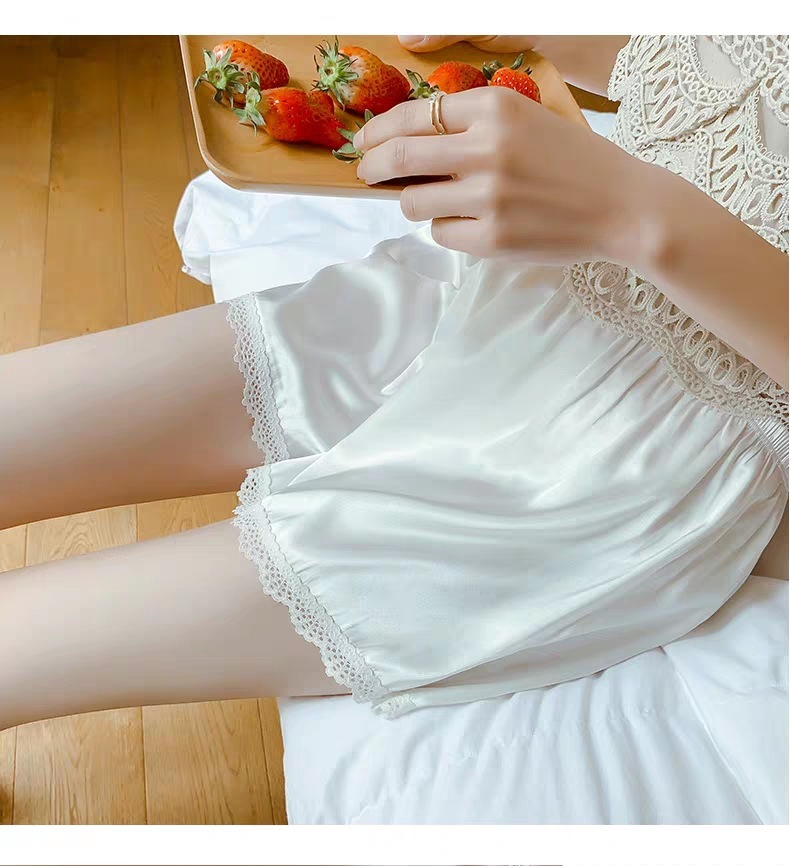 女性用レース付きペチコートキュロット短丈パンツ