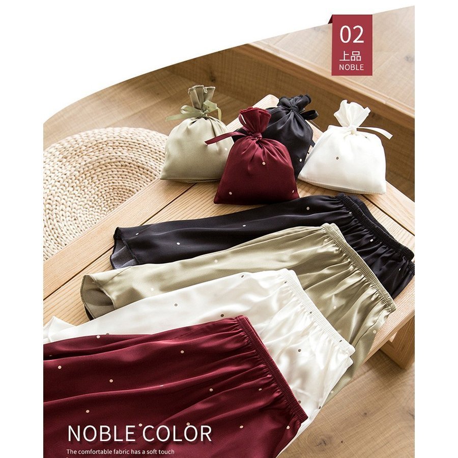 夏用薄手ペチコートキュロット ドット柄安全パンツ