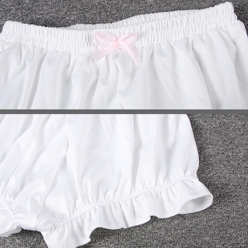 かぼちゃパンツ ペチコート 黒白2色セット リボン付き