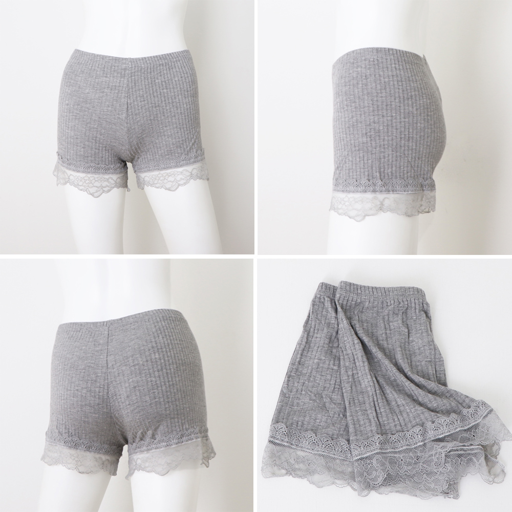 ペチコート 透け防止ペチパンツ レース付き一分丈ショーツ