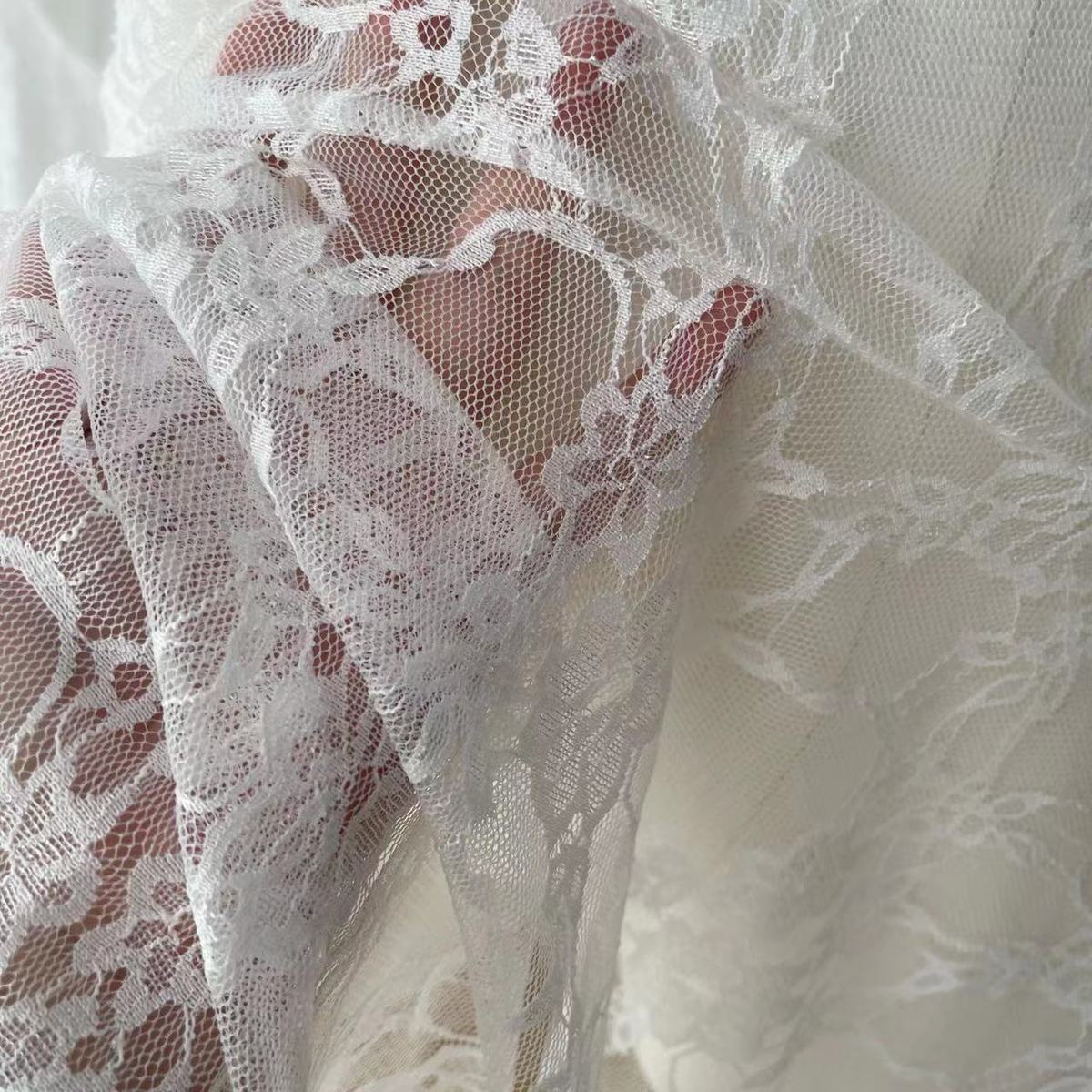 ペチコート 花柄総レース裾広がり蝶結び付きペチコート