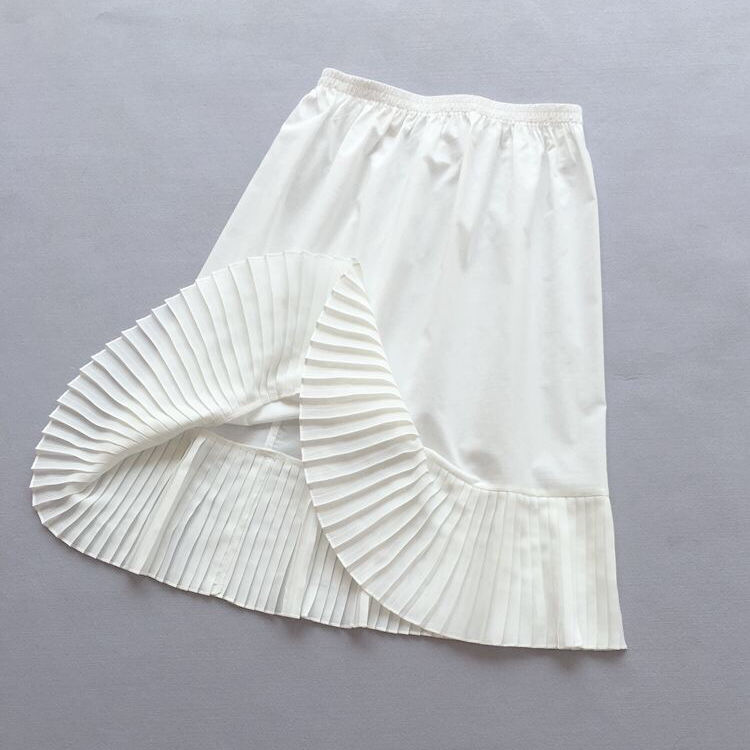 ワンピース用透け防止ペチコート裾プリーツ付き