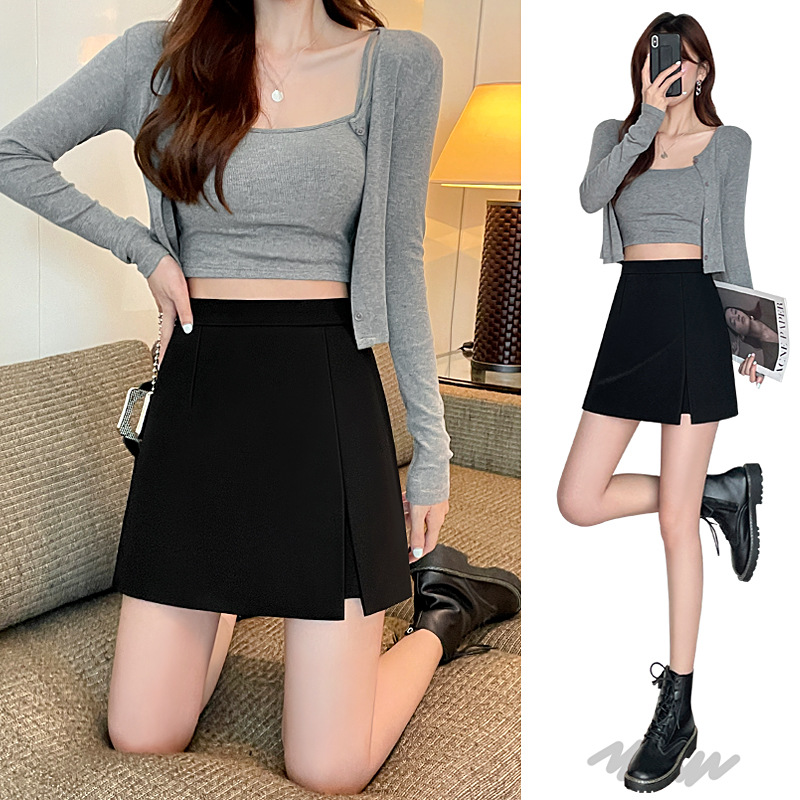 ペチコートキュロット 斜めスリット入り一体型