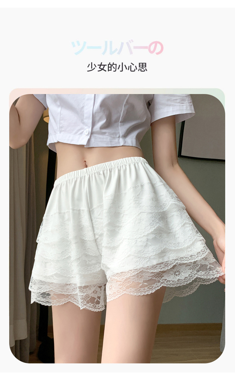 ペチコート 重ね花レースペチパンツ