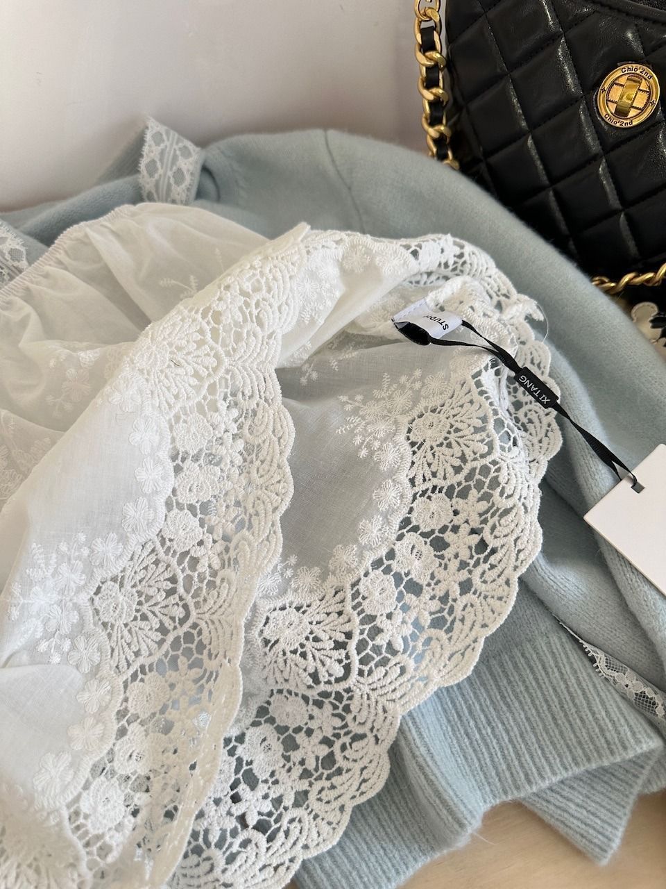 ペチコート スカラップ刺繍レース裾ペチコートスカート