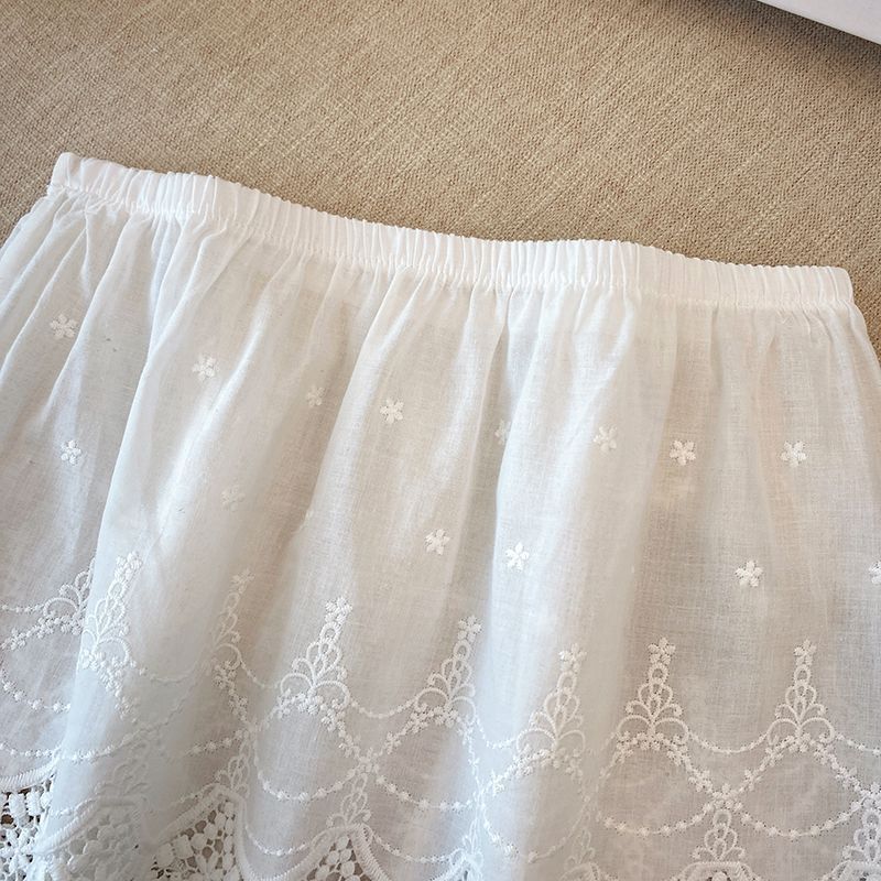 ペチコート スカラップ刺繍レース裾ペチコートスカート
