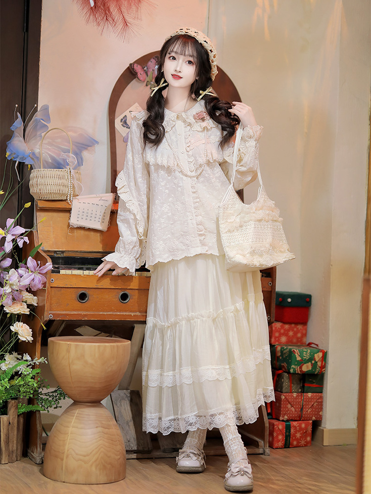 ペチコート 優美な花びらレースペチコート