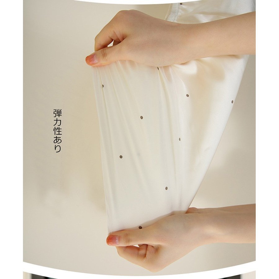 夏用薄手ペチコートキュロット ドット柄安全パンツ