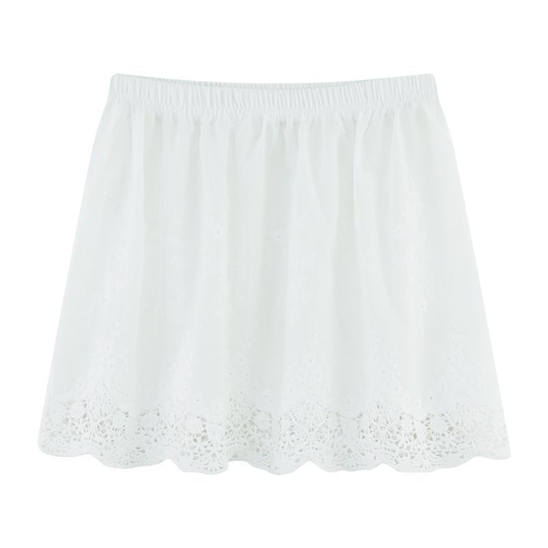 ペチコート スカラップ刺繍レース裾ペチコートスカート