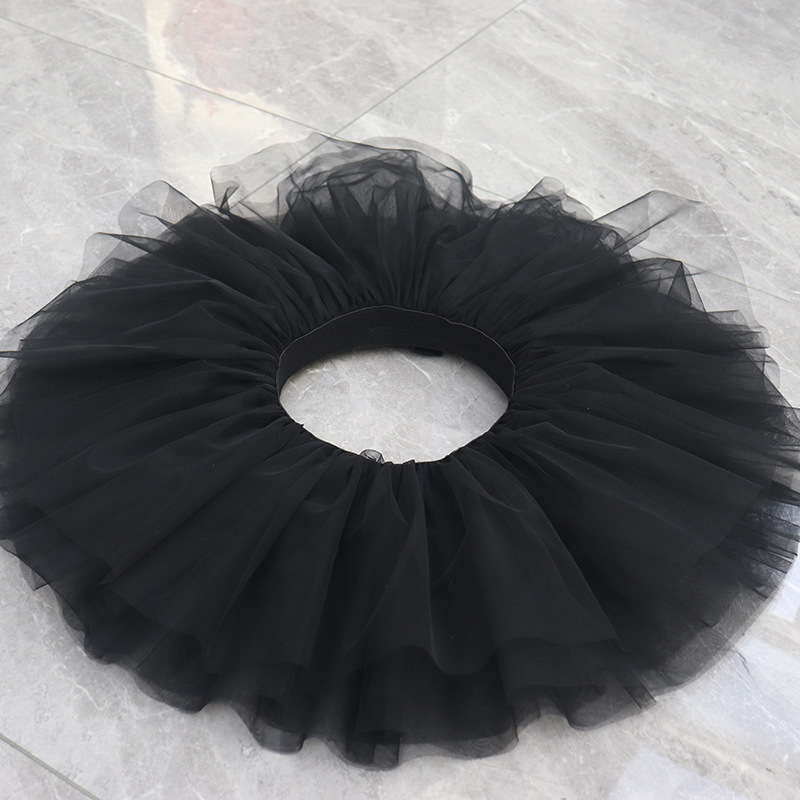 ペチコート レース　ボリューム満点チュール重ね短丈