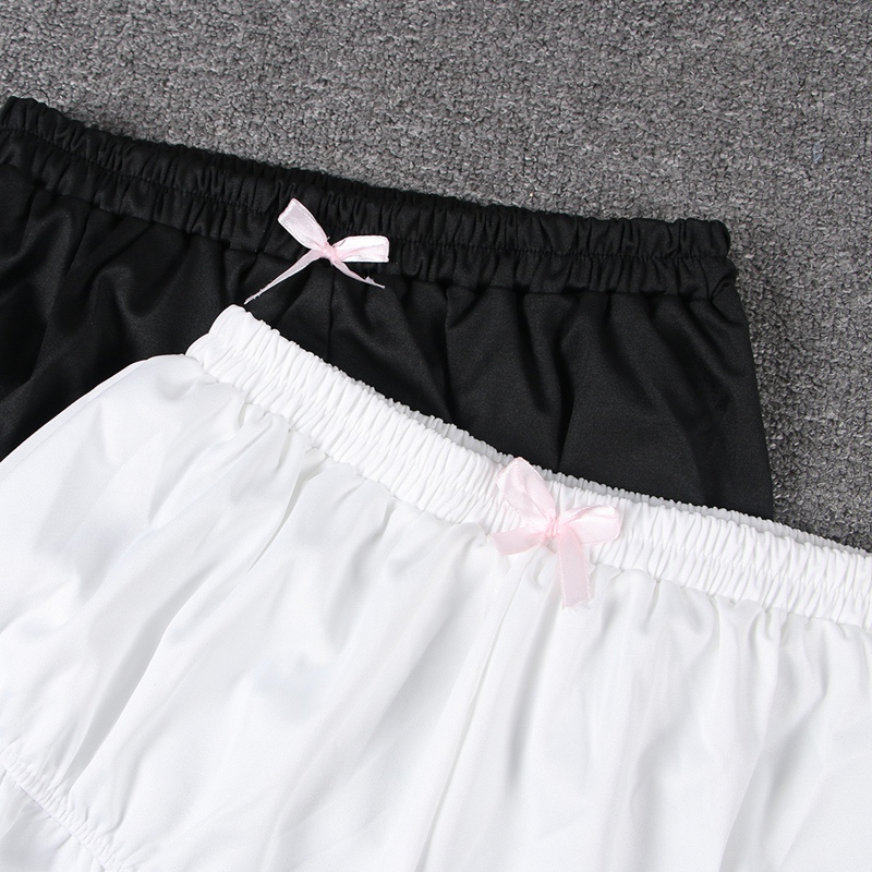 かぼちゃパンツ ペチコート 黒白2色セット リボン付き