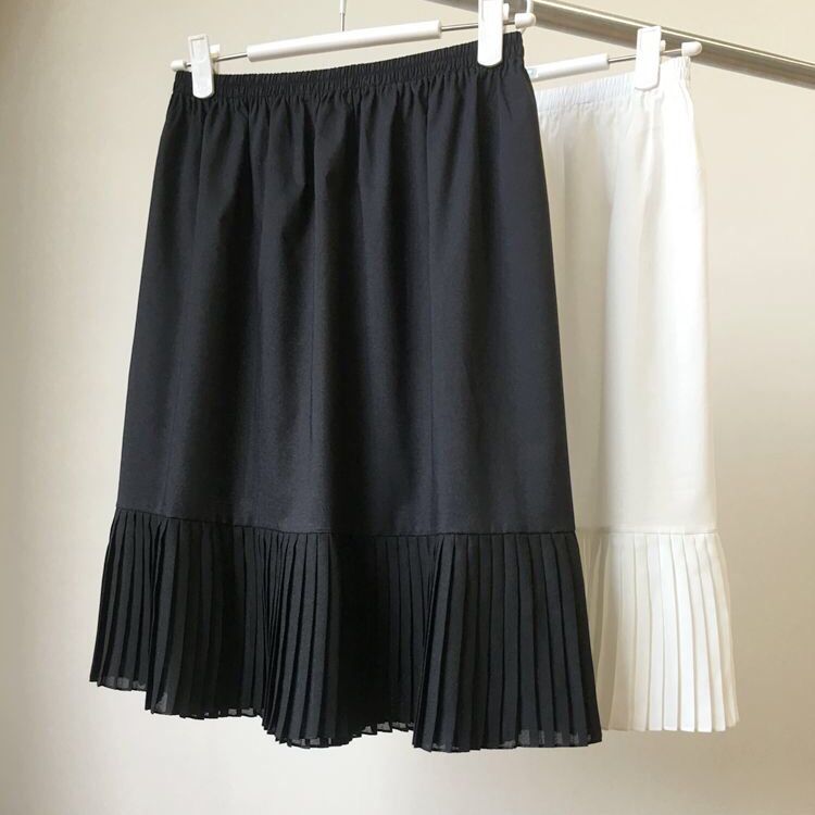 ワンピース用透け防止ペチコート裾プリーツ付き