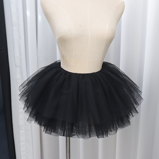 ペチコート レース　ボリューム満点チュール重ね短丈