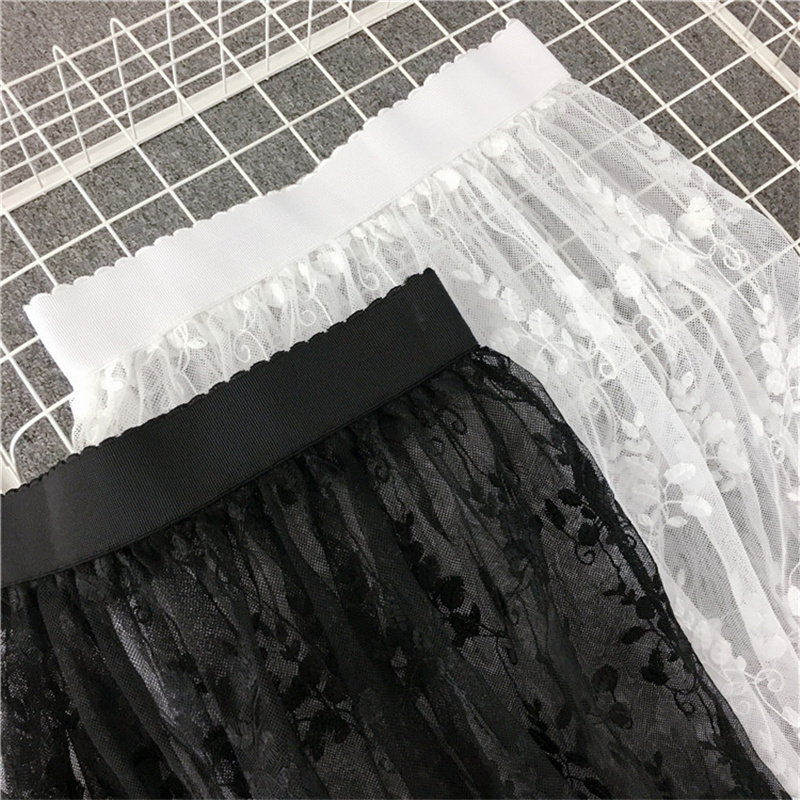 ペチコート 花柄刺繍レースペチコート 膝丈タイプ