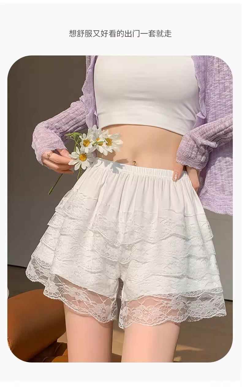 ペチコート レース重ね花びらキュロット