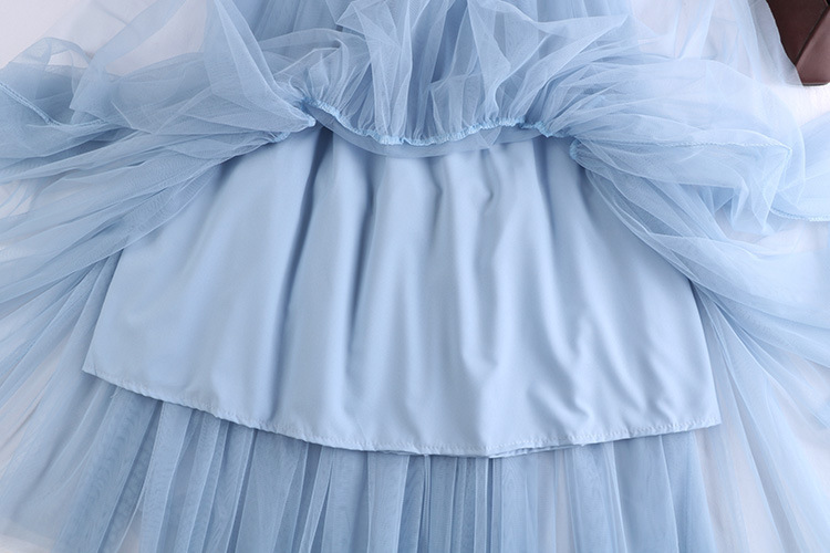 ペチコート スカート　繊細チュールプリーツ切替ティアード
