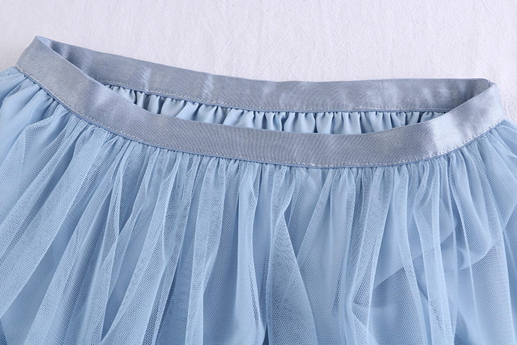 ペチコート スカート　繊細チュールプリーツ切替ティアード