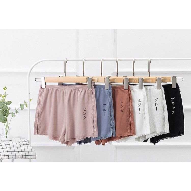 夏用薄手キュロット風ペチコート 繊細な装飾付き安全パンツ