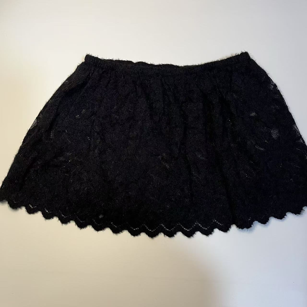 ペチコート 総レース花柄スカラップ裾ペチコート