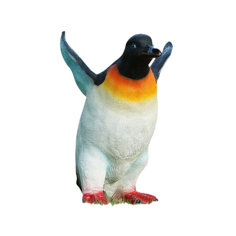 ペンギングッズ・ペンギンぬいぐるみ 本格仕上げキングペンギン親子の群れ置物