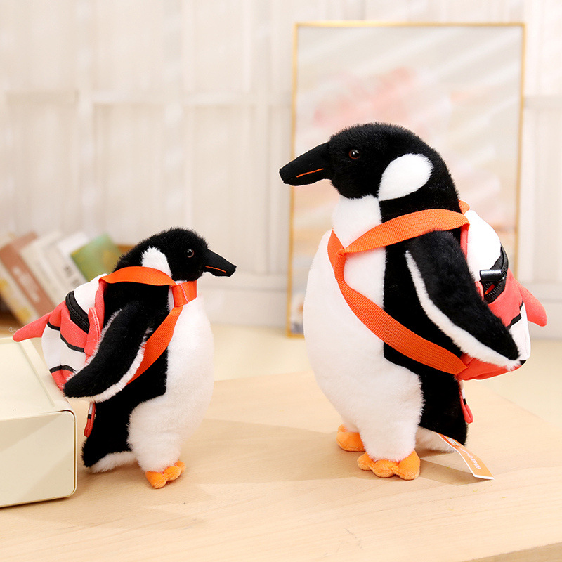 ペンギングッズ・ペンギンぬいぐるみ リュック姿のジェンツーペンギンぬいぐるみ