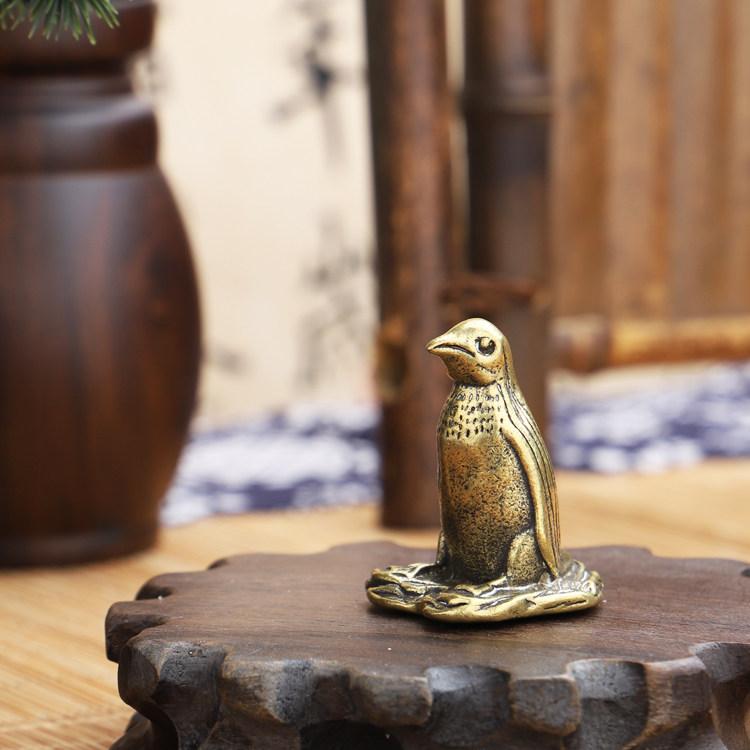 ペンギングッズ・ペンギンぬいぐるみ 金属製ペンギン置物ミニチュアフィギュア