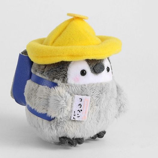 ペンギングッズ・ペンギンぬいぐるみ コウテイペンギン麦わら帽子キーホルダー