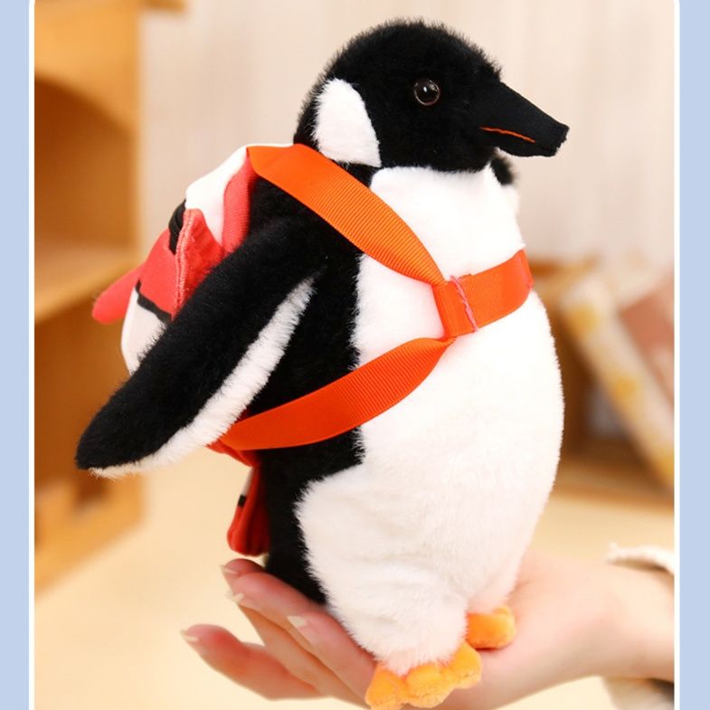 ペンギングッズ・ペンギンぬいぐるみ 冒険リュック付きペンギンぬいぐるみ