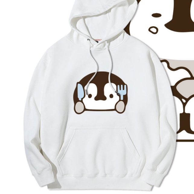 食いしん坊ペンギンプリントパーカー