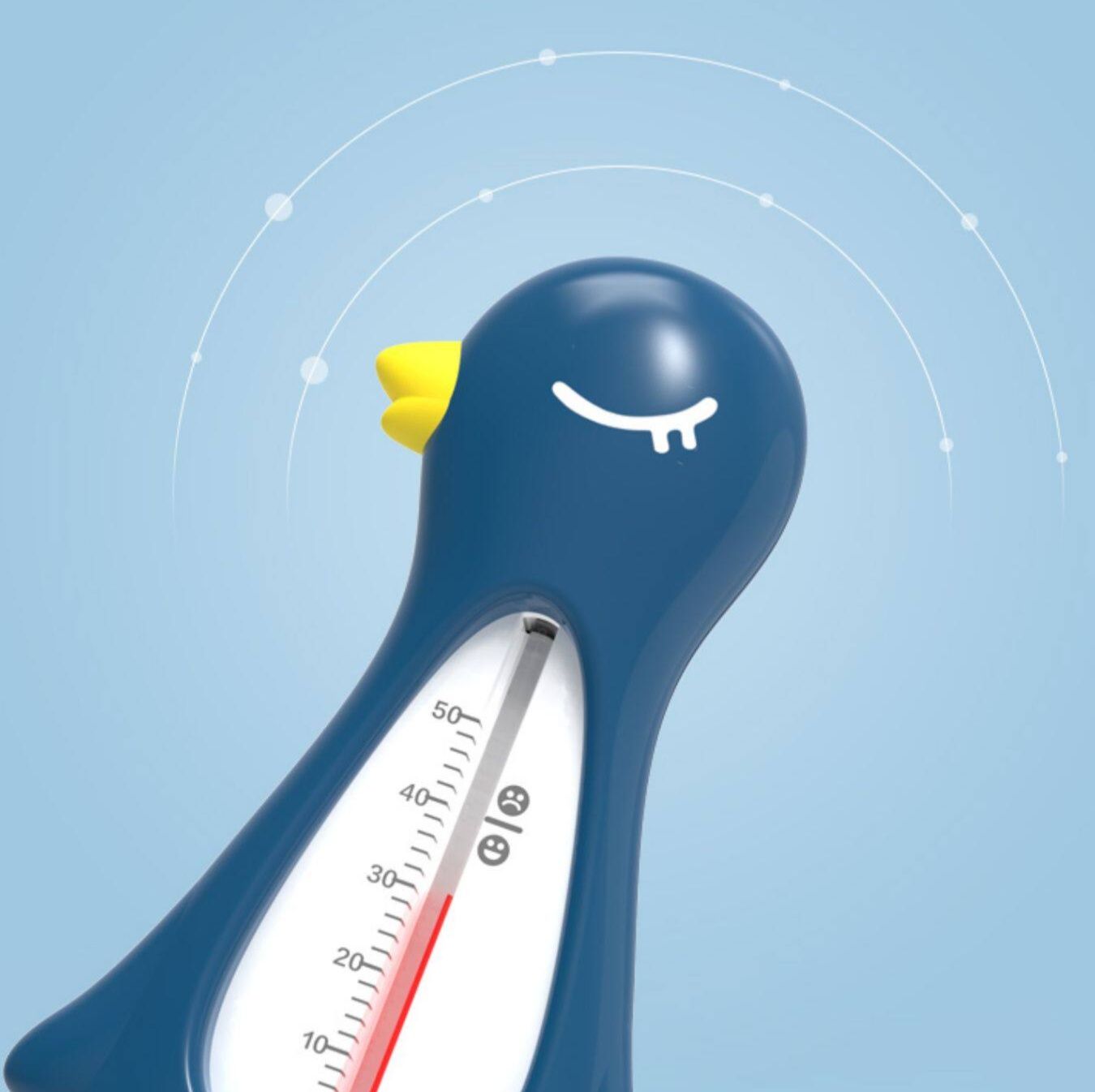 ペンギングッズ・ペンギン型安全感温浮遊式湯温計