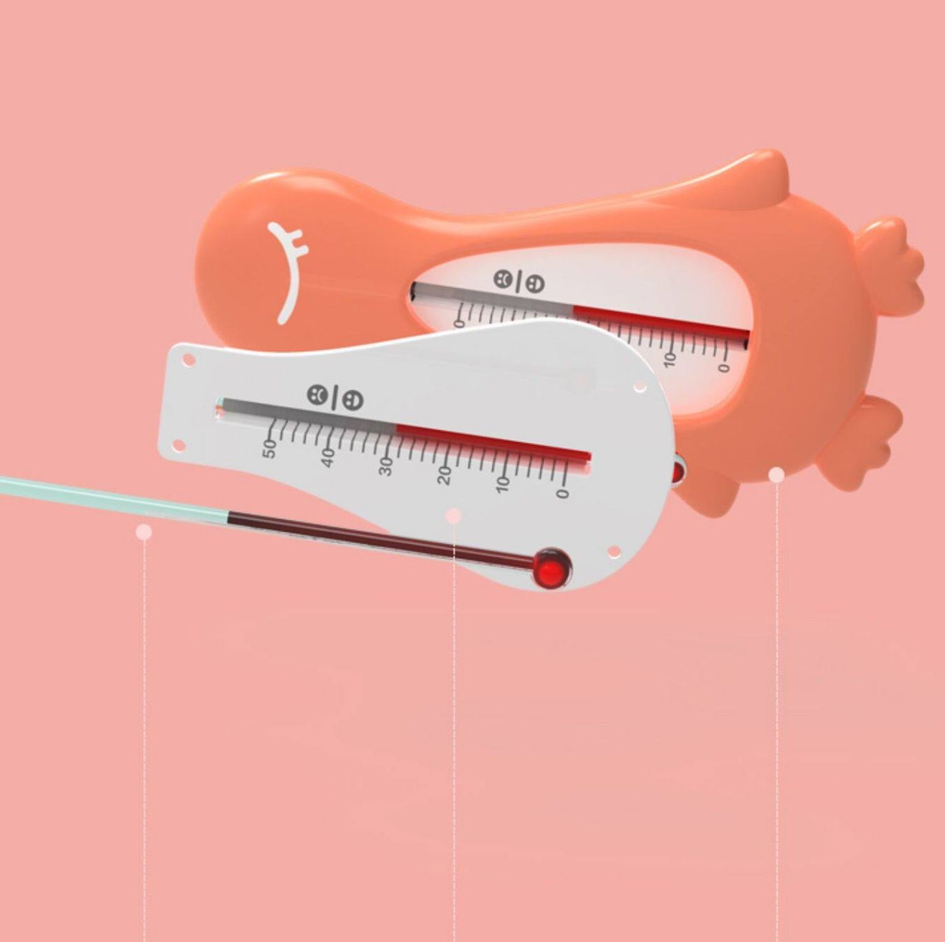 ペンギングッズ・ペンギン型安全感温浮遊式湯温計